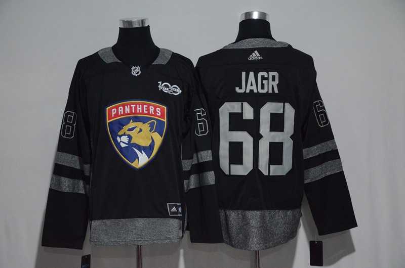 Florida Panthers #68 Jaromir Jagr Black 1917-2017 100th Anniversary Adidas Stitched Jersey